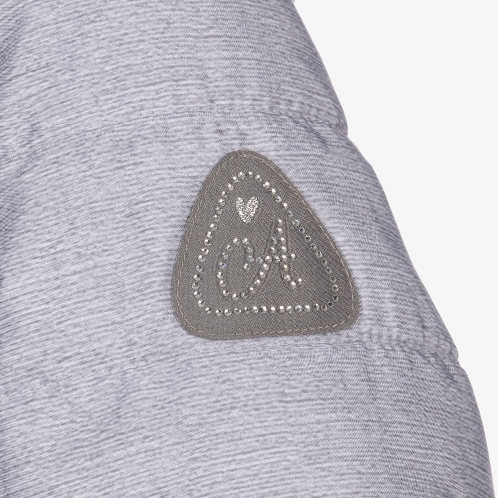 A Dee-Grey & Pink Floral Puffer Coat | Childrensalon Outlet