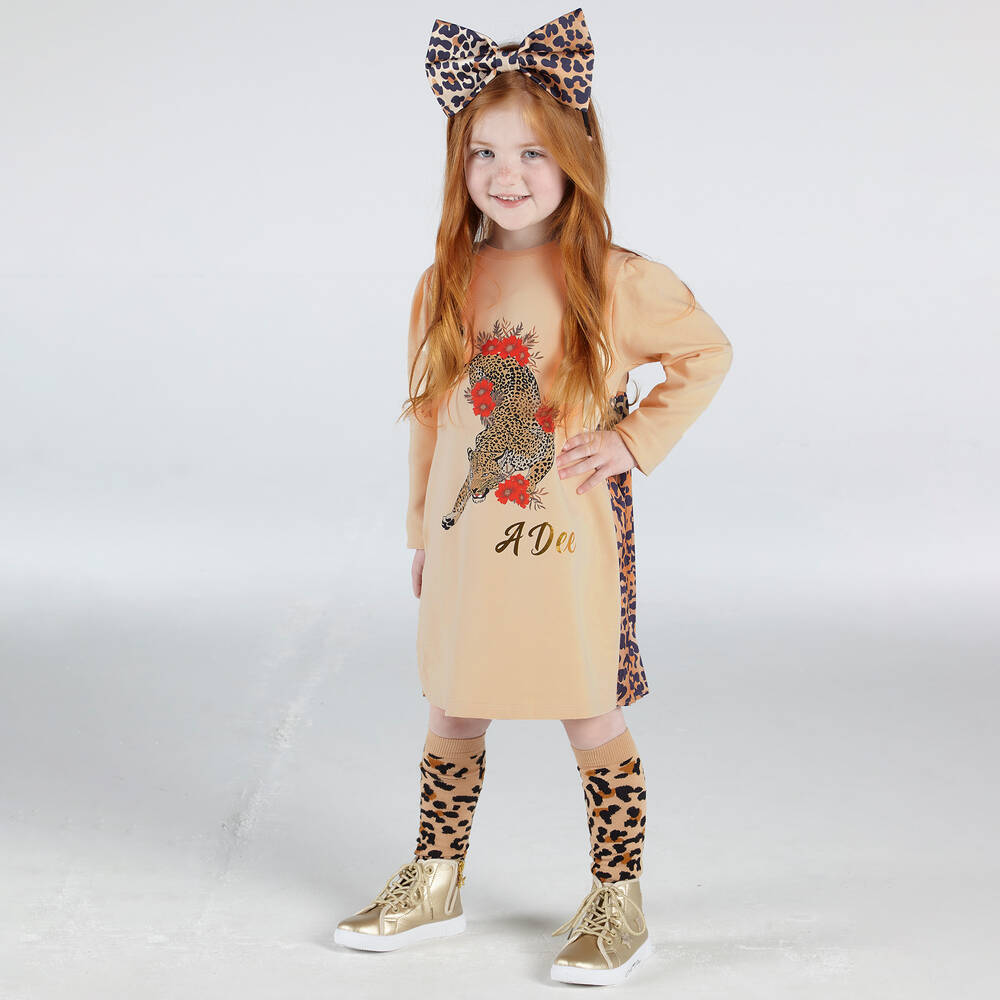 A Dee-Ivory Leopard Cotton Dress | Childrensalon Outlet