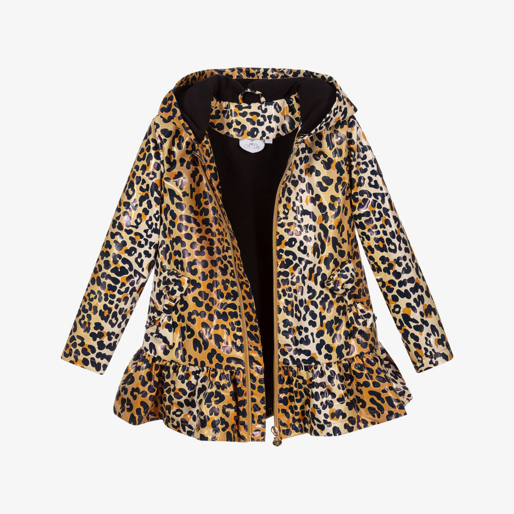 A Dee-Leopard Print Hooded Raincoat | Childrensalon Outlet