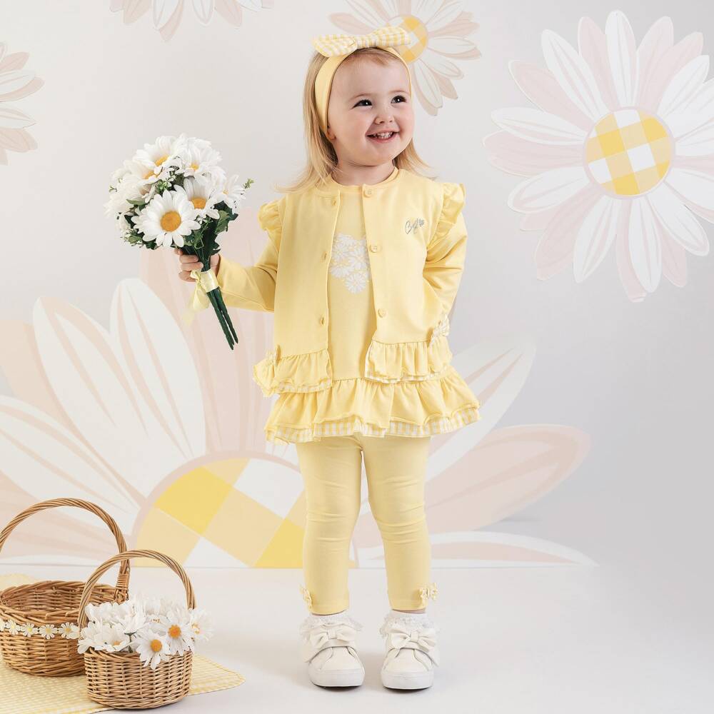 A Dee-Little Girls Gingham Ruffle Knitwear | Childrensalon Outlet