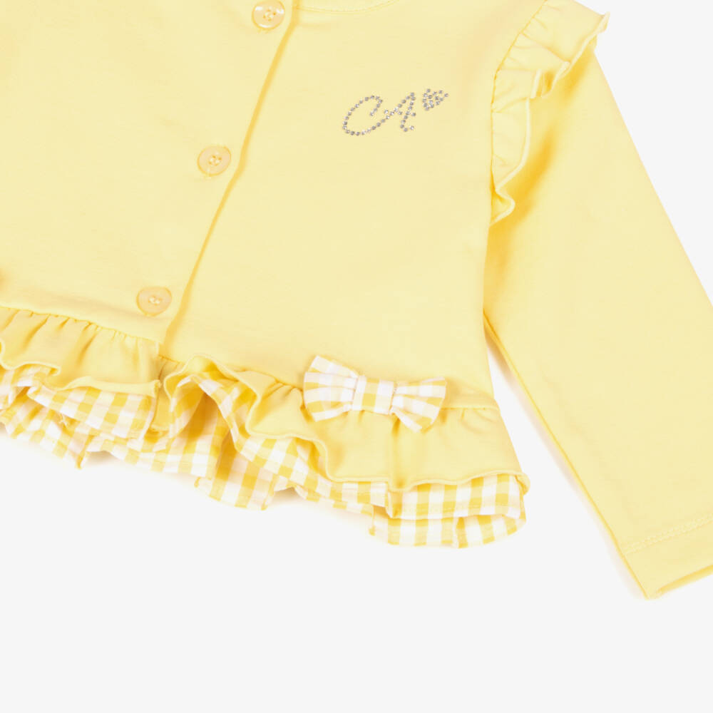 A Dee-Little Girls Gingham Ruffle Knitwear | Childrensalon Outlet