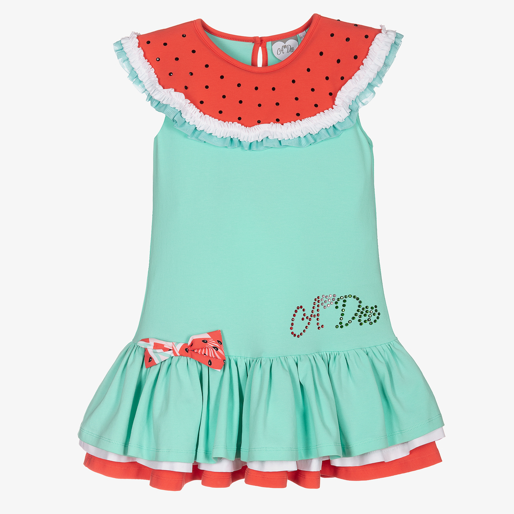 A Dee - Мятно-зеленое платье с арбузом | Childrensalon