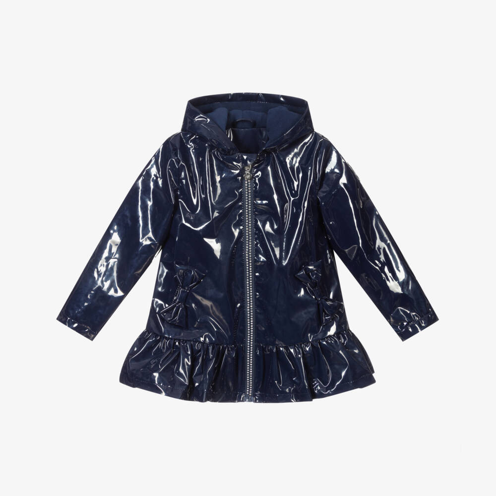 A Dee-Navy Blue Hooded Raincoat | Childrensalon Outlet
