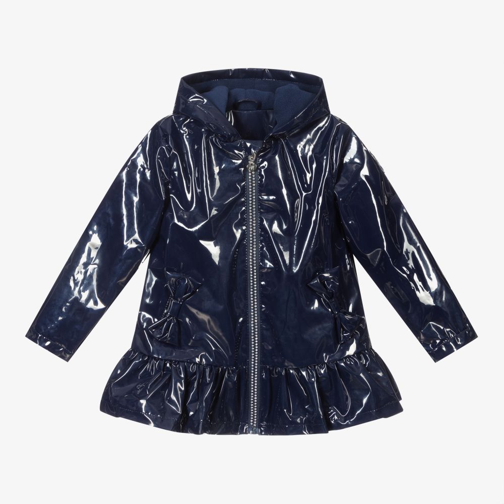 A Dee - Navy Blue Hooded Raincoat | Childrensalon