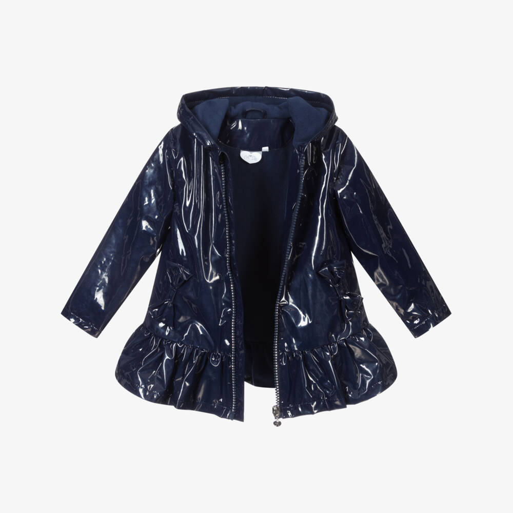 A Dee-Navy Blue Hooded Raincoat | Childrensalon Outlet