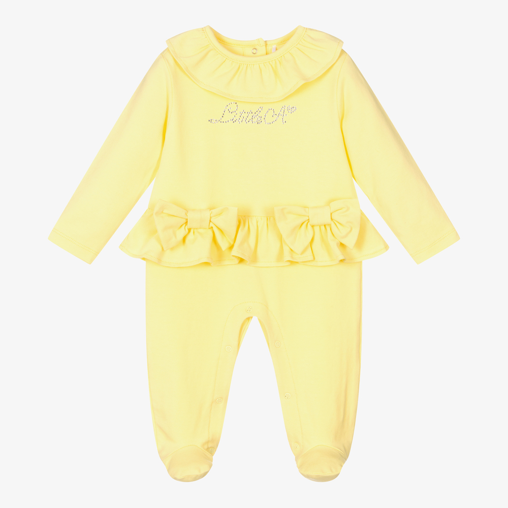 A Dee - Grenouillère jaune clair en coton | Childrensalon