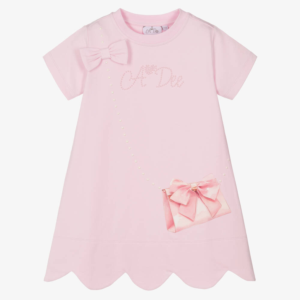 A Dee-Pink Bag Print Dress | Childrensalon Outlet