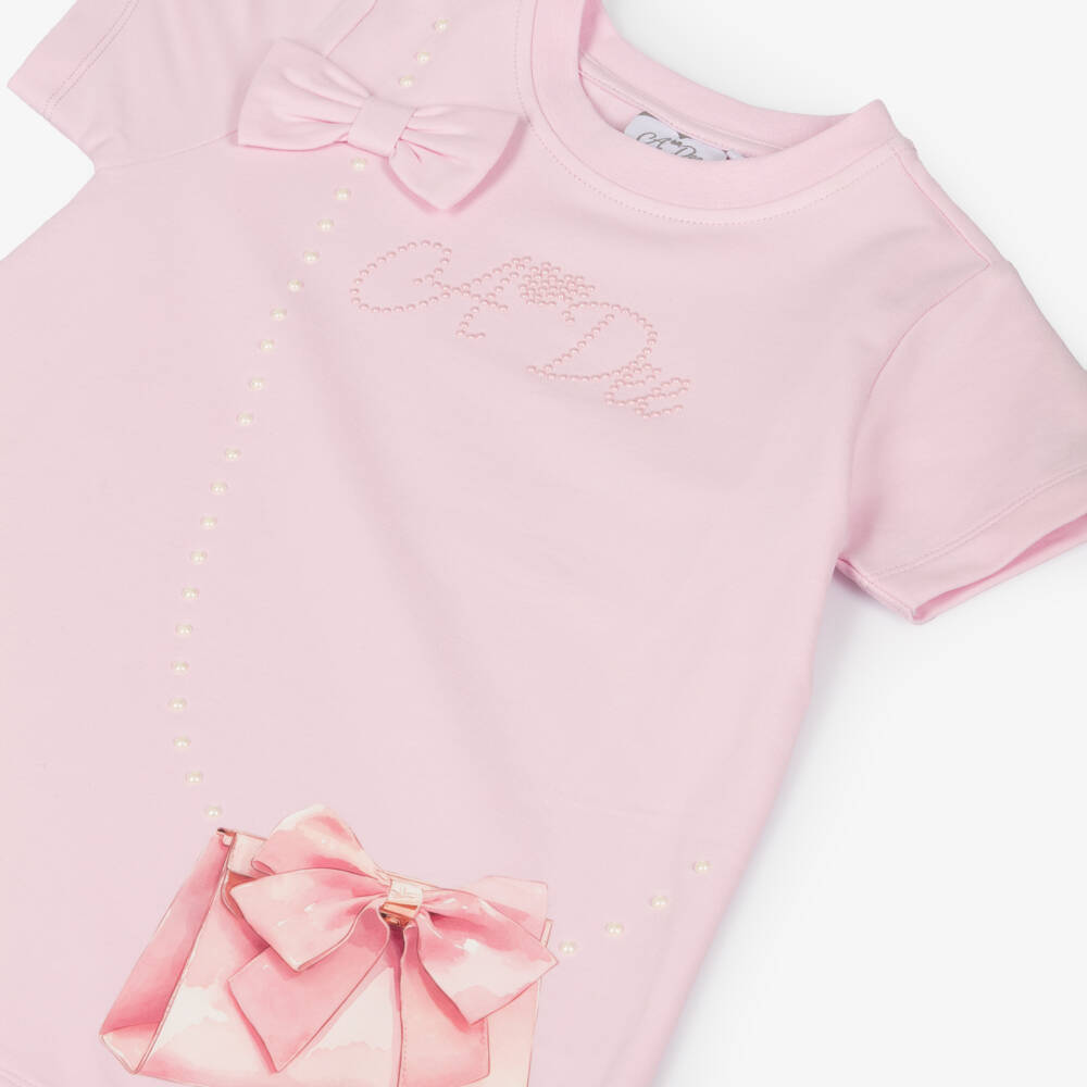 A Dee-Pink Bag Print Dress | Childrensalon Outlet