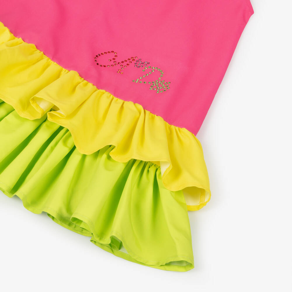 A Dee-Pink Bow And Ruffle Dress | Childrensalon Outlet