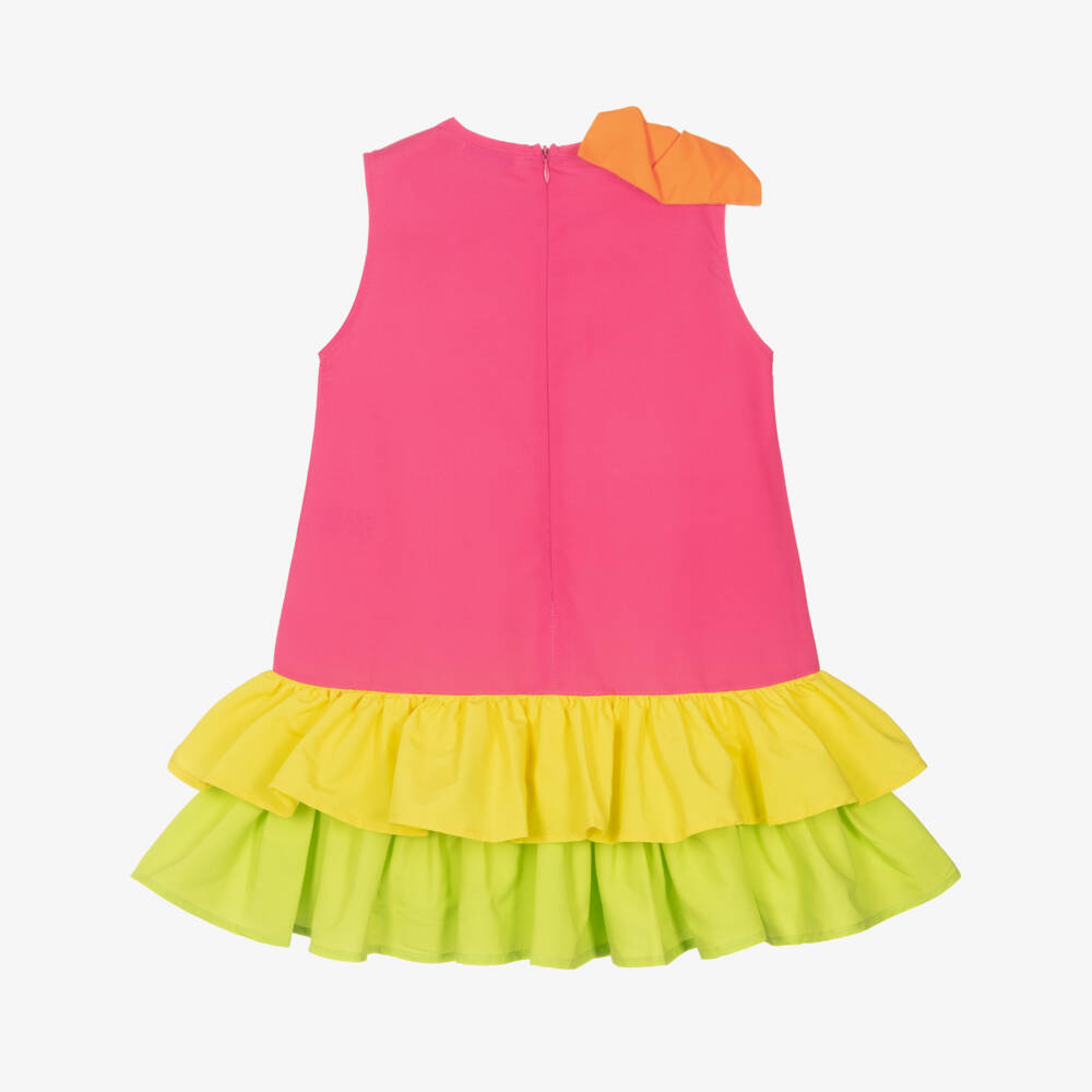 A Dee-Pink Bow And Ruffle Dress | Childrensalon Outlet