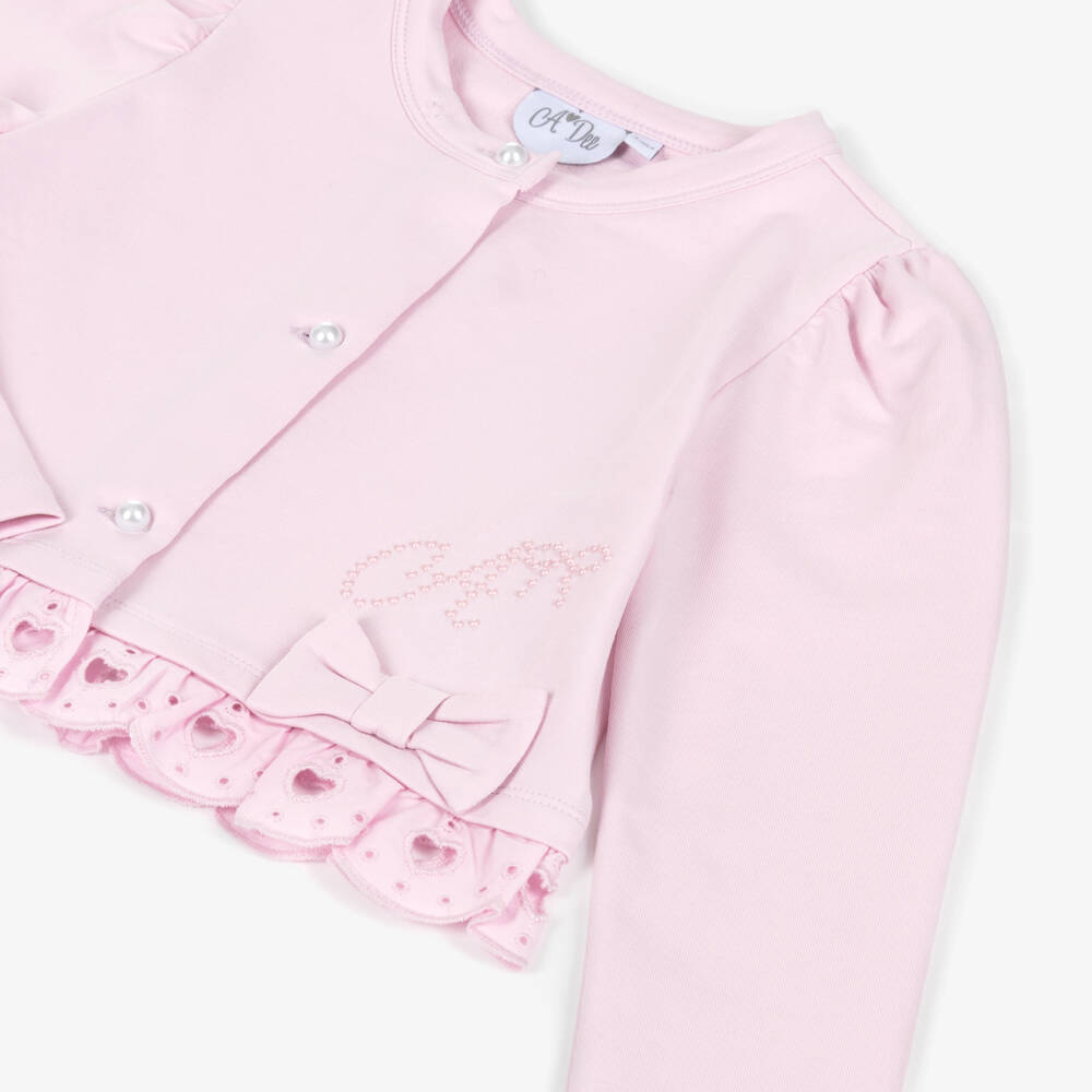 A Dee-Розовый кардиган с бантом для девочек | Childrensalon Outlet