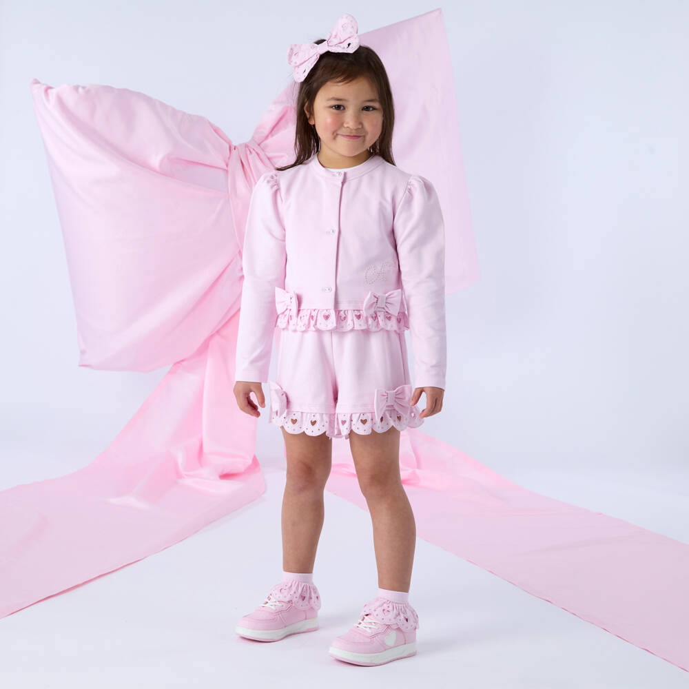 A Dee-Розовый кардиган с бантом для девочек | Childrensalon Outlet