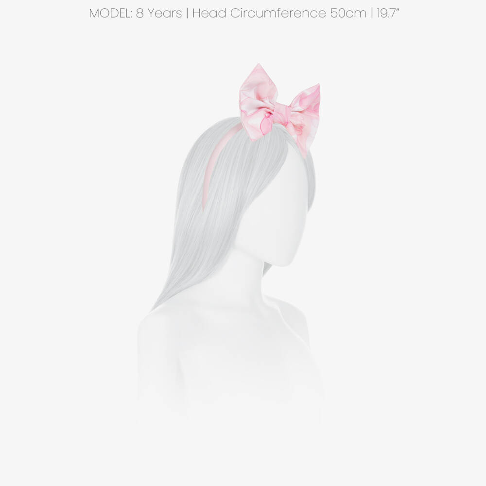 A Dee-Pink Bow Print Bow Headband | Childrensalon Outlet
