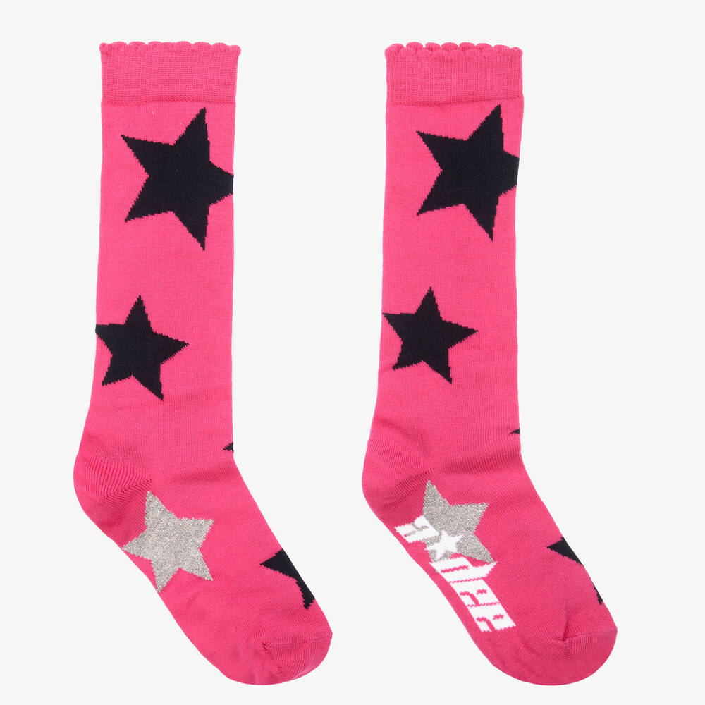 A Dee - Pink & Silver Stars Socks | Childrensalon
