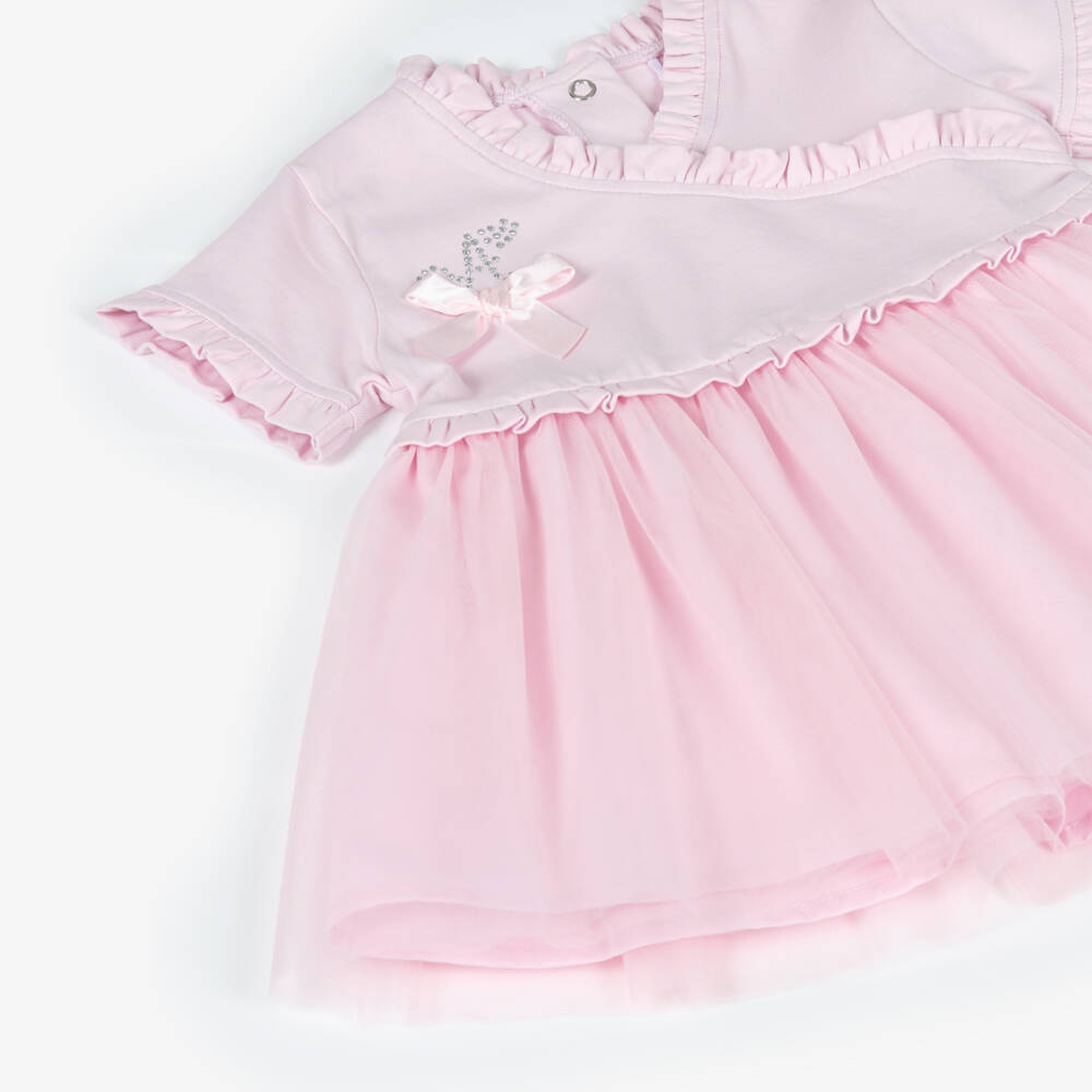 A Dee-Pink Tulle Bow Dress | Childrensalon Outlet