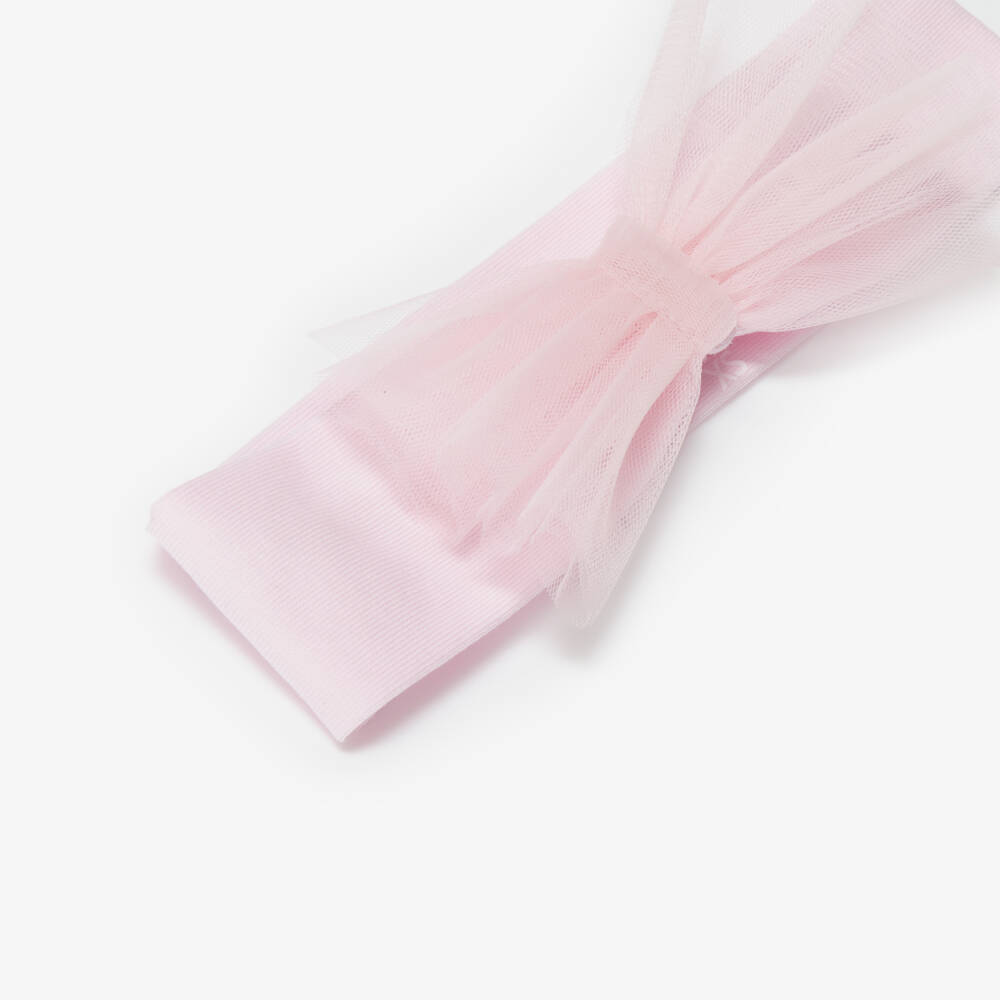 A Dee-Pink Tulle Bow Headband | Childrensalon Outlet
