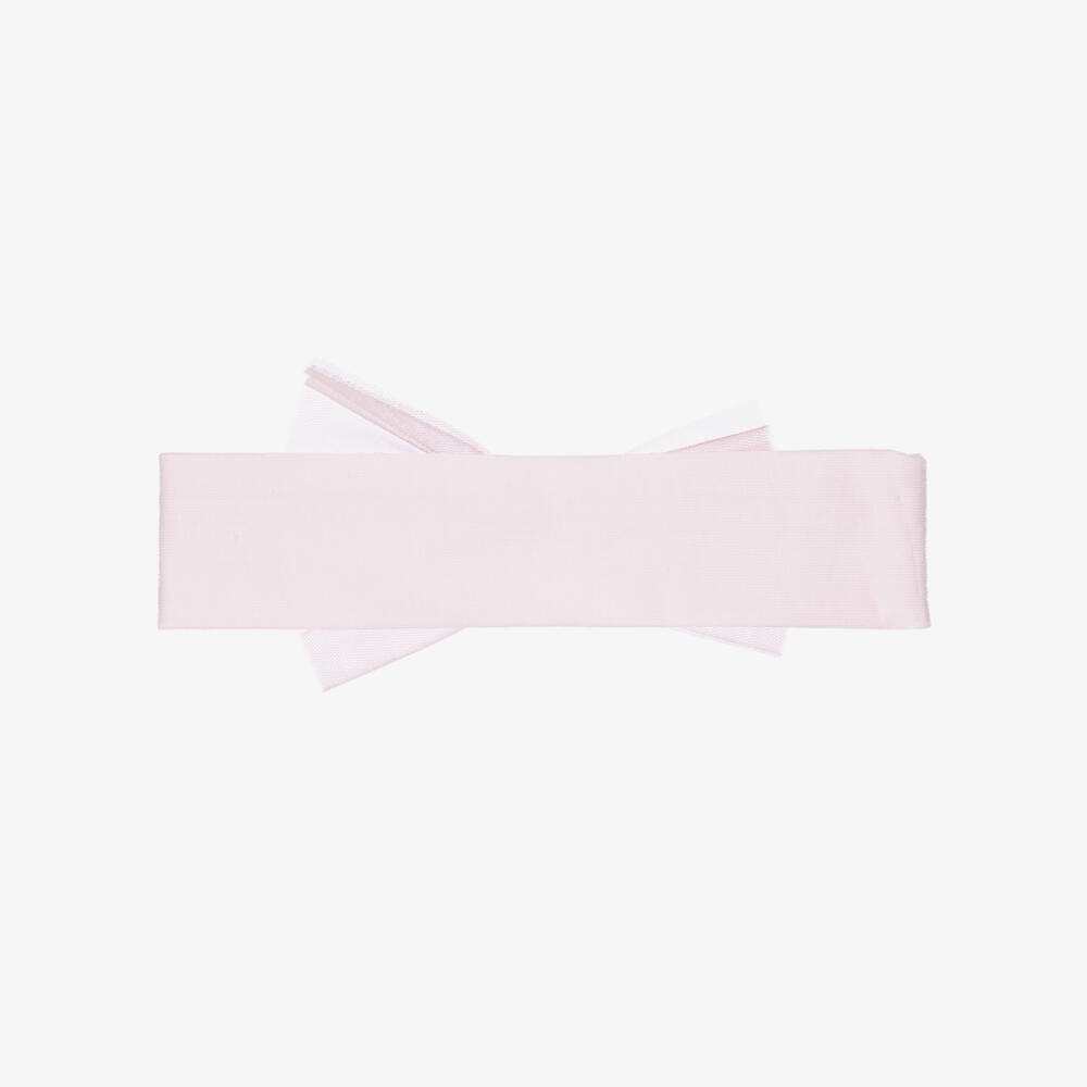 A Dee-Pink Tulle Bow Headband | Childrensalon Outlet