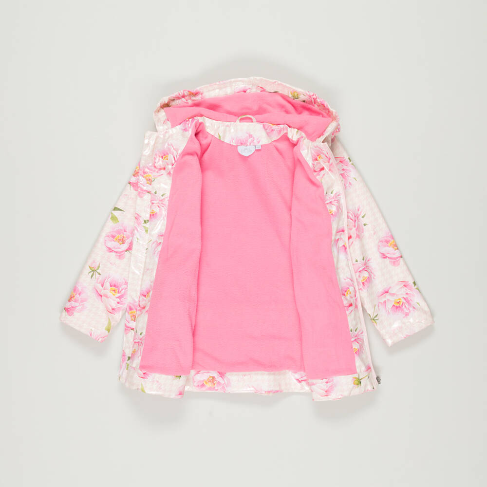 A Dee-Preloved Girls Pink Floral Frilled Raincoat (8 years) | Childrensalon Outlet
