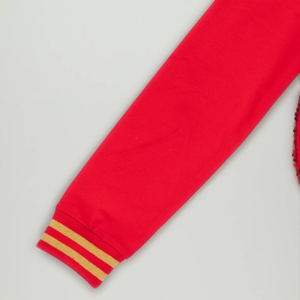 A Dee-Preloved Girls Red Sequin Zip-Up Top (10 years) | Childrensalon Outlet