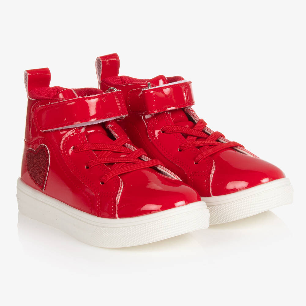 A Dee - Red Heart High-Top Trainers | Childrensalon