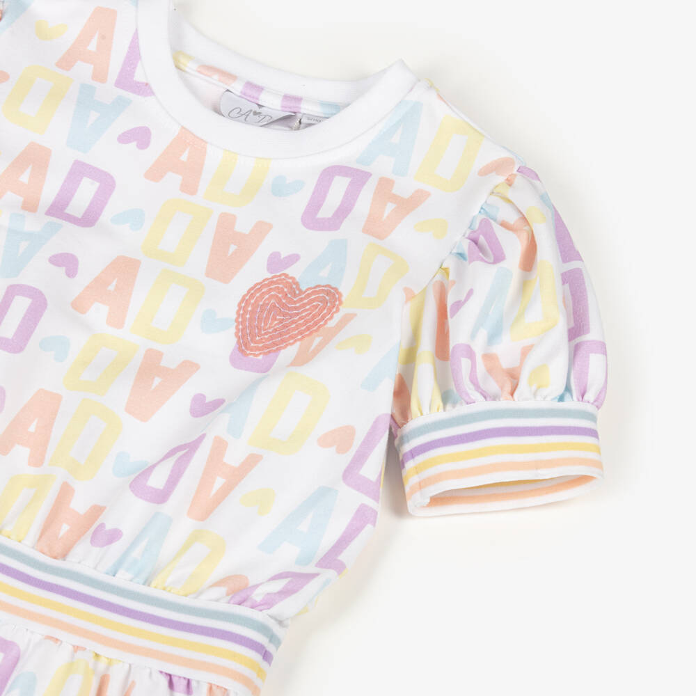 A Dee-White All Over Logo Print Dress | Childrensalon Outlet
