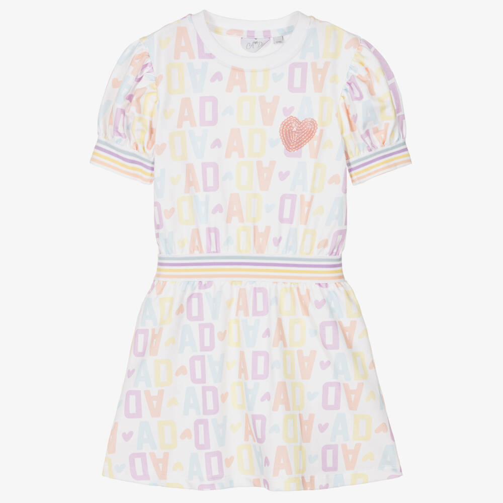 A Dee-White All Over Logo Print Dress | Childrensalon Outlet