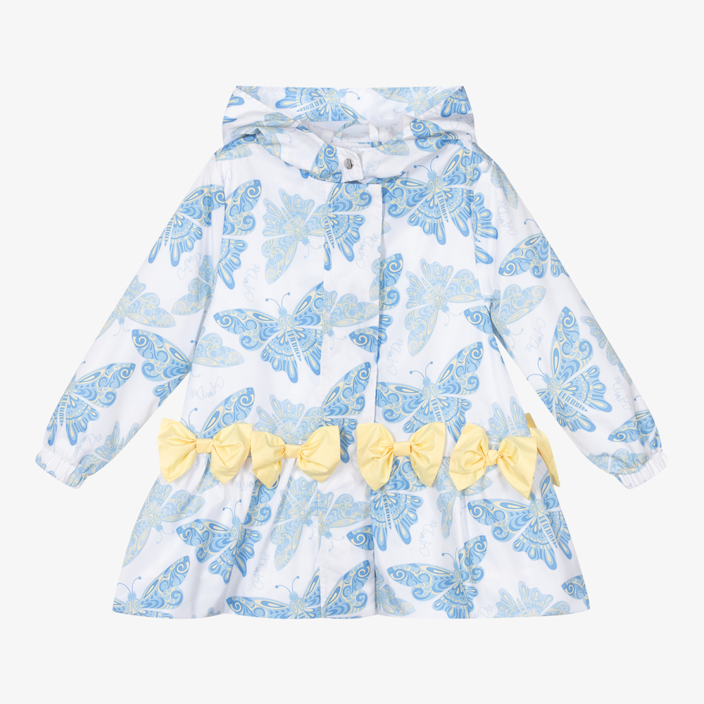 A Dee - Белая куртка с голубыми бабочками | Childrensalon