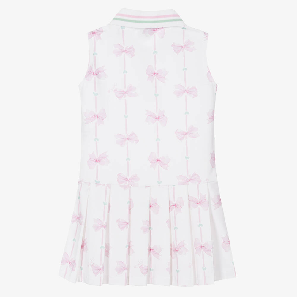 A Dee-White Bow Print Tennis Dress | Childrensalon Outlet
