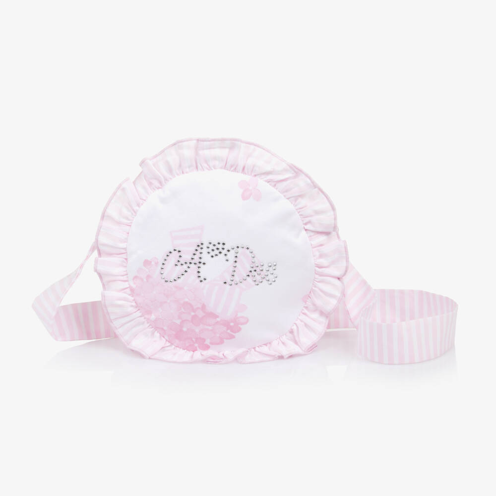 A Dee-White & Pink Cotton Satchel for Girls | Childrensalon Outlet