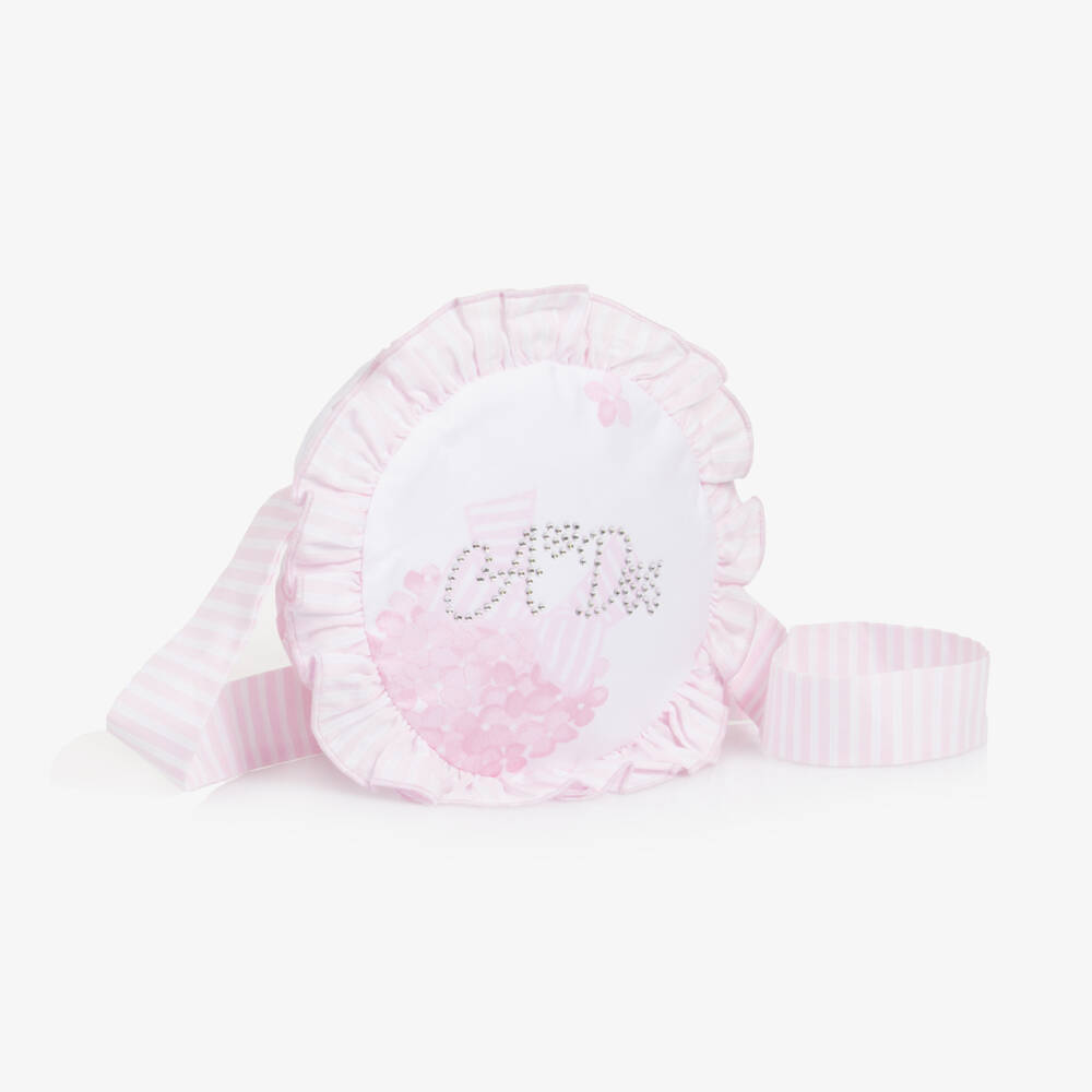 A Dee-White & Pink Cotton Satchel for Girls | Childrensalon Outlet