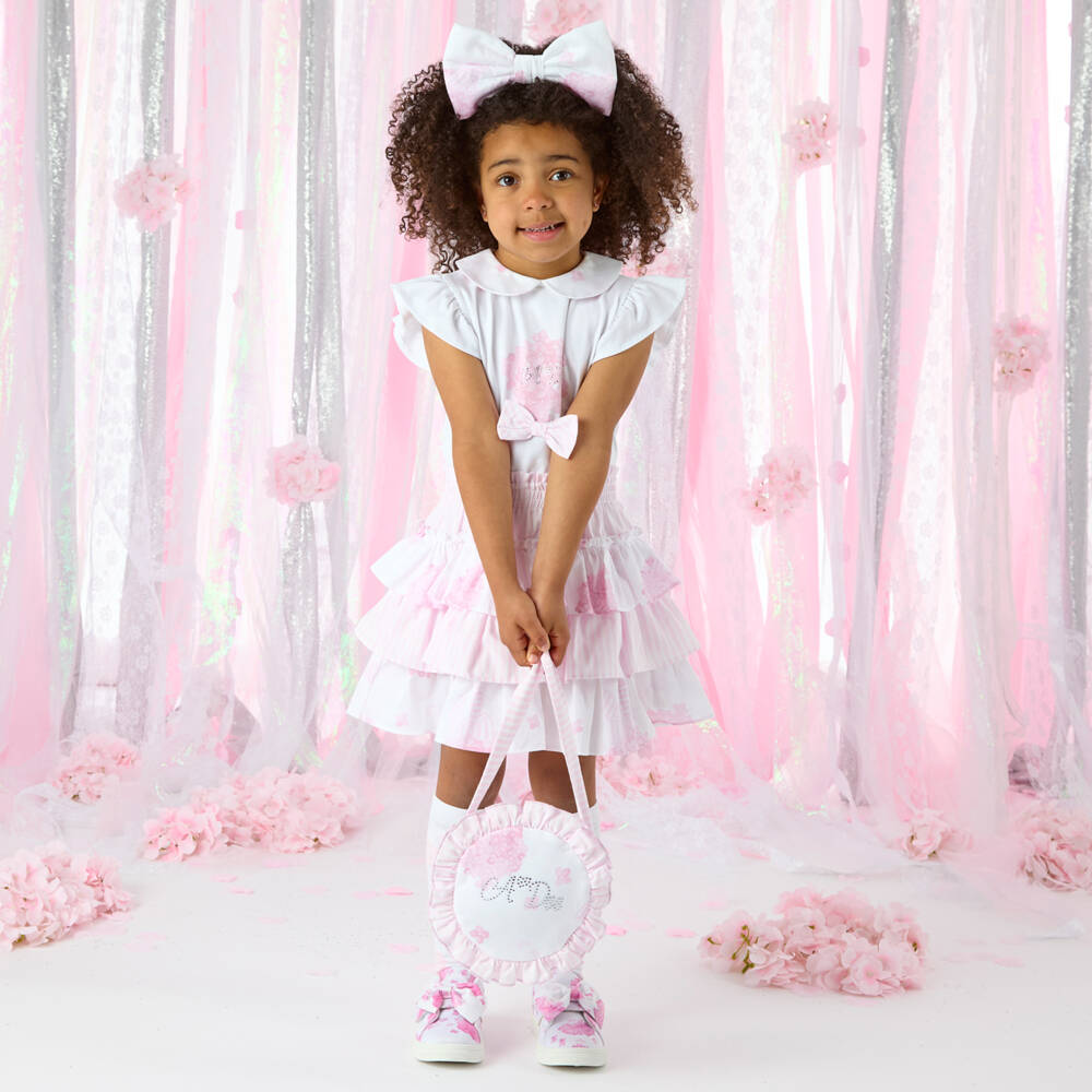 A Dee-White & Pink Cotton Satchel for Girls | Childrensalon Outlet