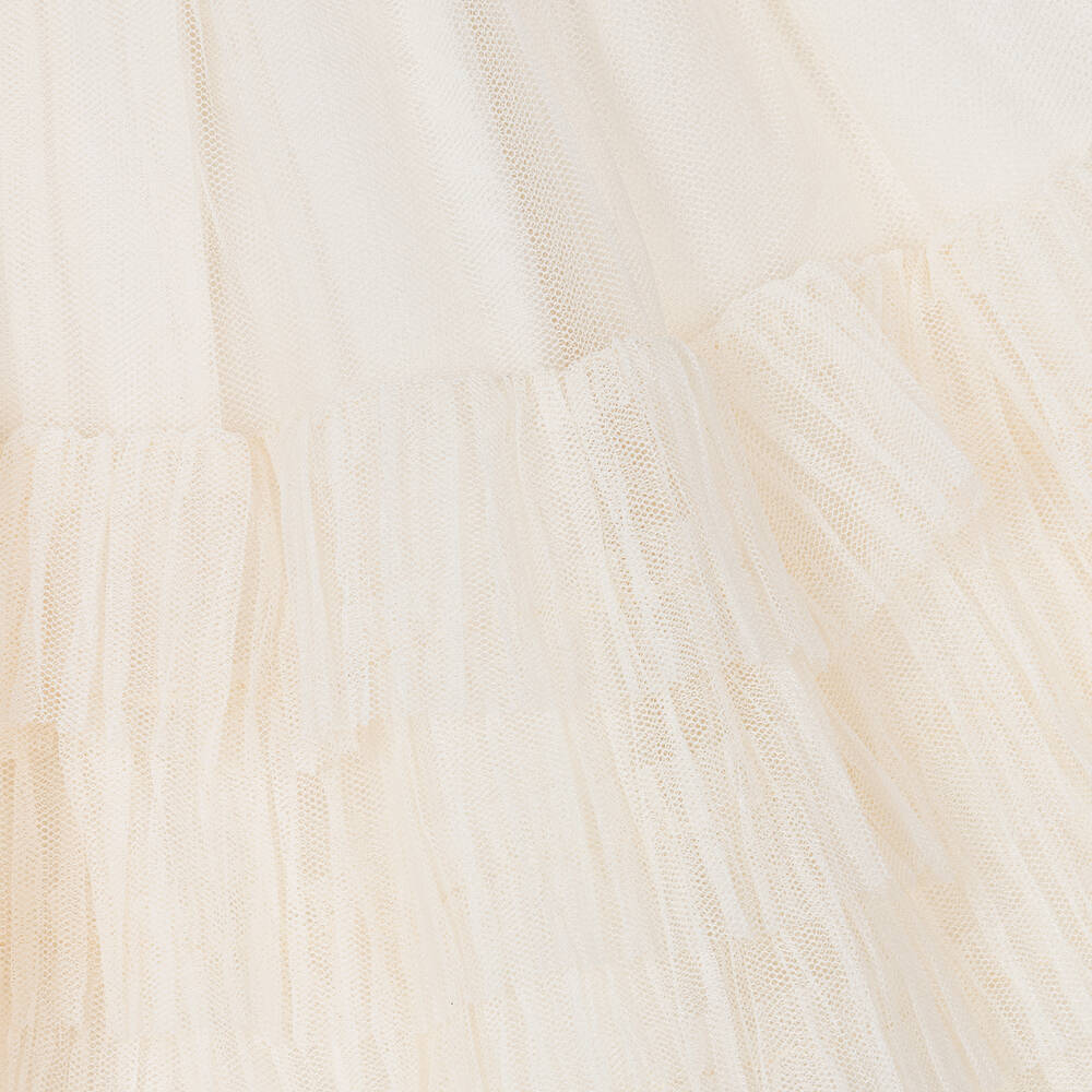 Abel & Lula-Baby Girls Ivory Tulle & Lace Trim Dress | Childrensalon Outlet
