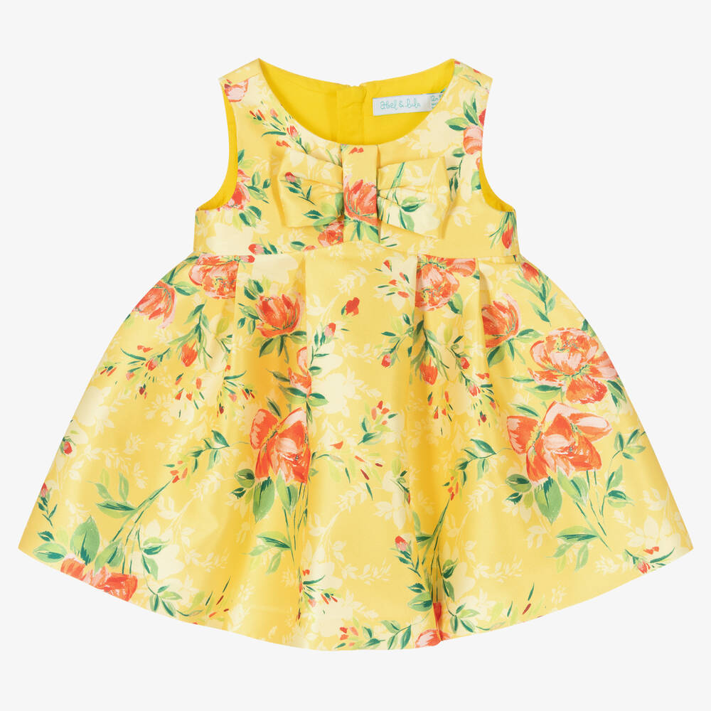 Abel & Lula - Gelbes Babykleid mit Blumenmuster | Childrensalon