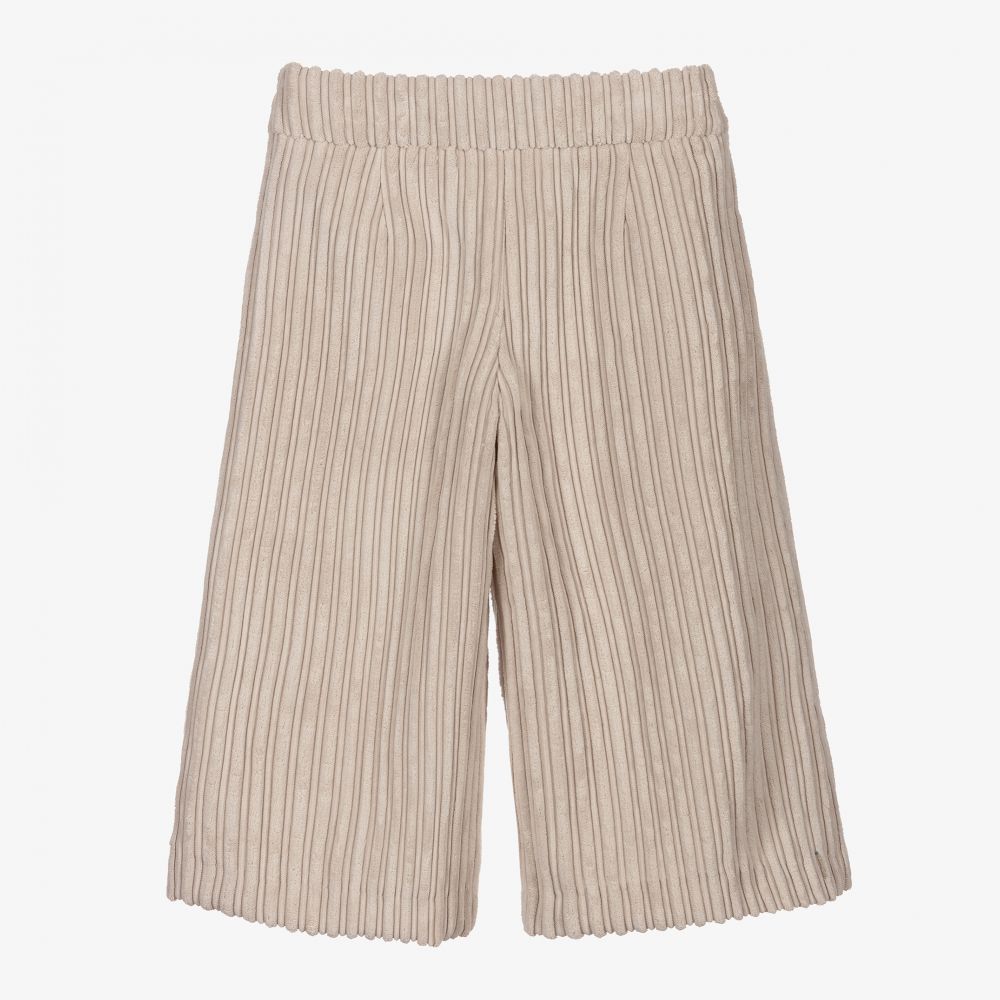 Abel & Lula-Beige Wide Leg Trousers | Childrensalon Outlet