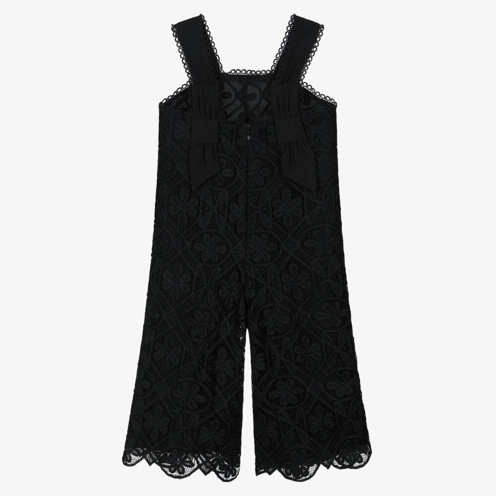 Abel & Lula-Black Crochet Jumpsuit | Childrensalon Outlet