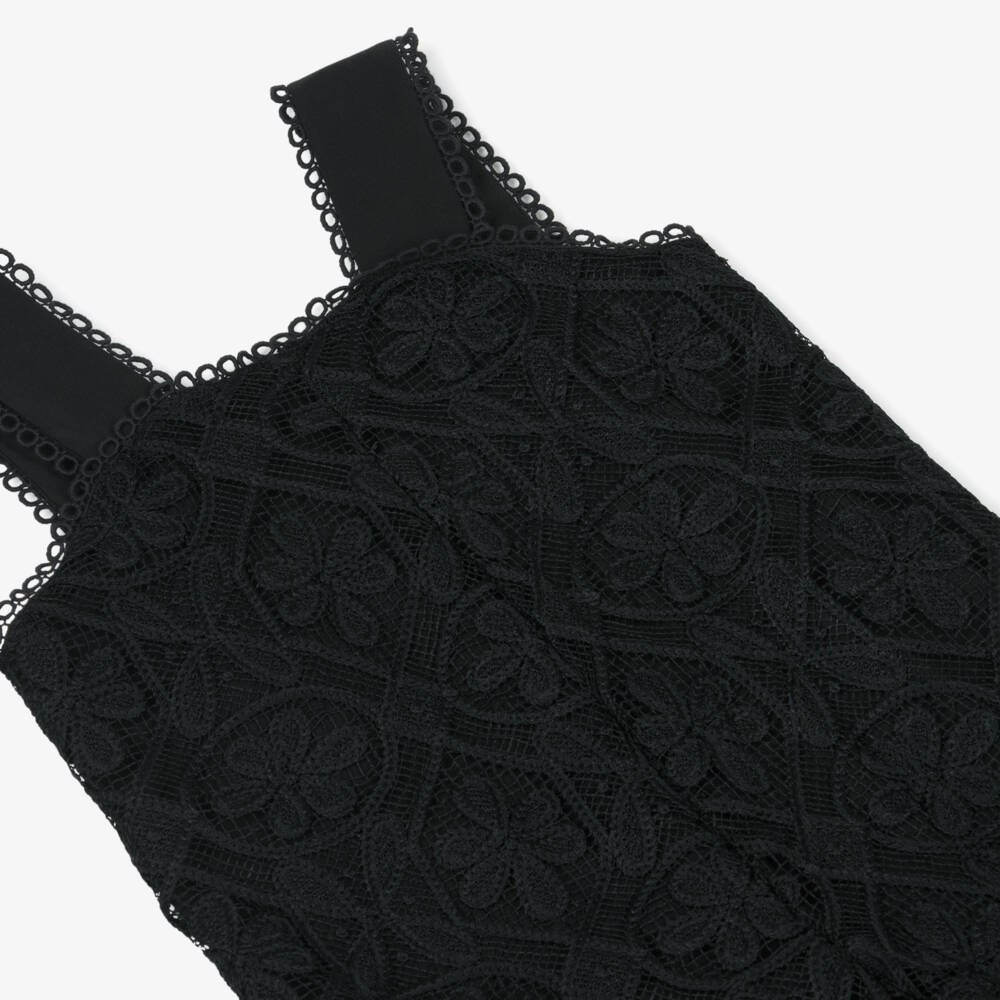 Abel & Lula-Black Crochet Jumpsuit | Childrensalon Outlet