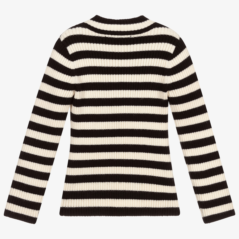 Abel & Lula-Black & Ivory Striped Sweater | Childrensalon Outlet