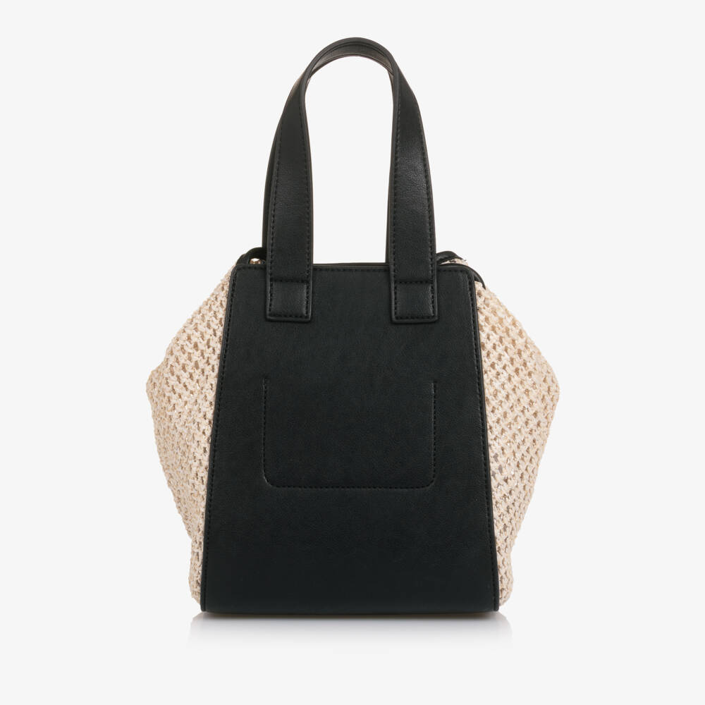 Abel & Lula-Black Rafia Handbag | Childrensalon Outlet