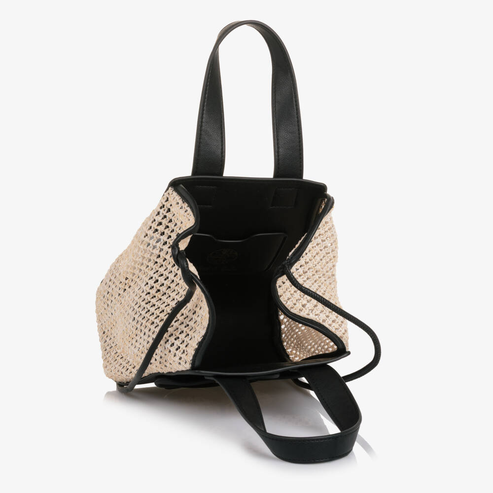 Abel & Lula-Black Rafia Handbag | Childrensalon Outlet