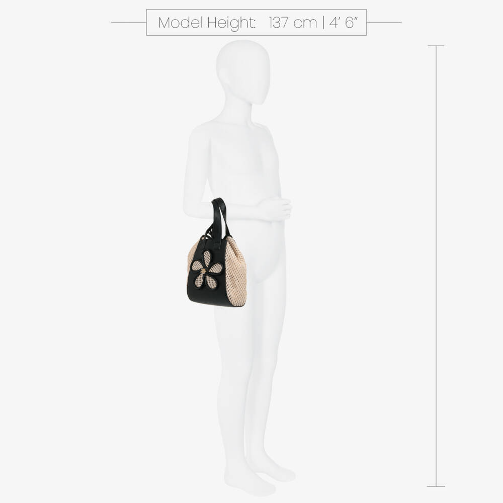 Abel & Lula-Black Rafia Handbag | Childrensalon Outlet