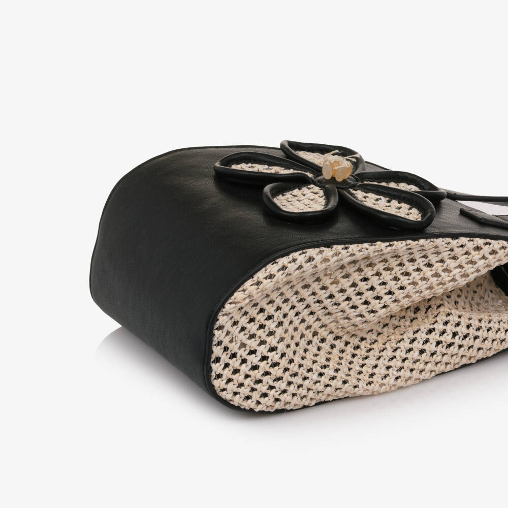 Abel & Lula-Black Rafia Handbag | Childrensalon Outlet