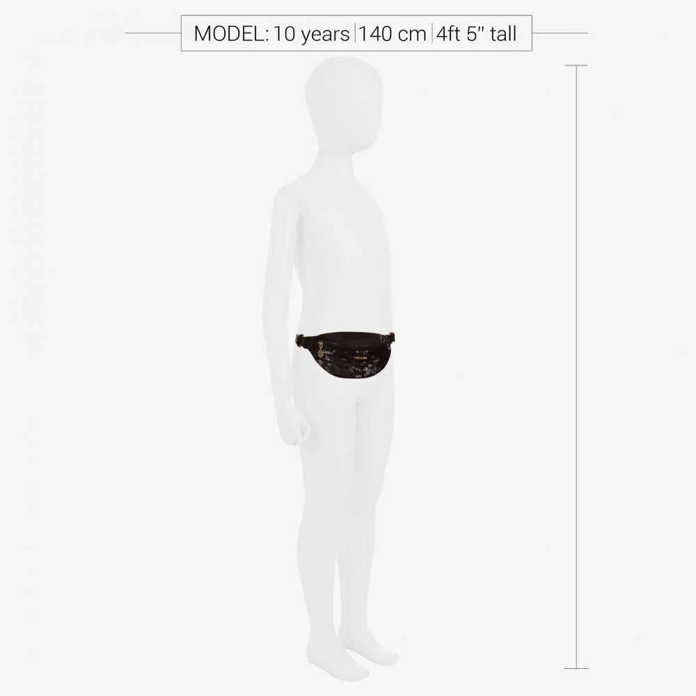Abel & Lula-Black Sequin Belt Bag (22cm) | Childrensalon Outlet