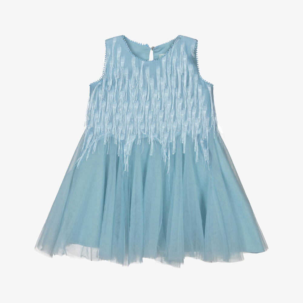 Abel & Lula-Blue Fringe Dress | Childrensalon Outlet