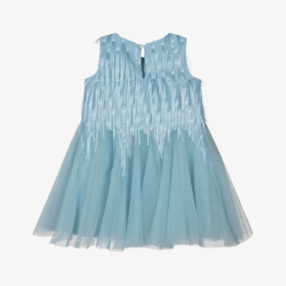 Abel & Lula-Blue Fringe Dress | Childrensalon Outlet