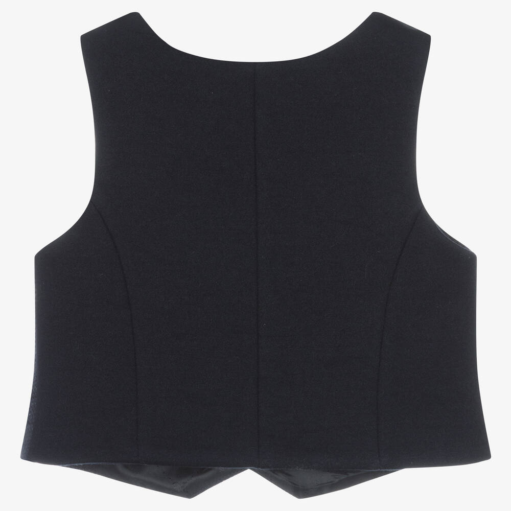 Abel & Lula-Boys Blue & Grey Tweed Waistcoat | Childrensalon Outlet