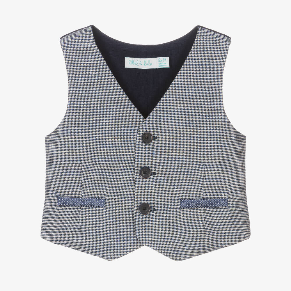 Abel & Lula - Boys Blue Waistcoat | Childrensalon