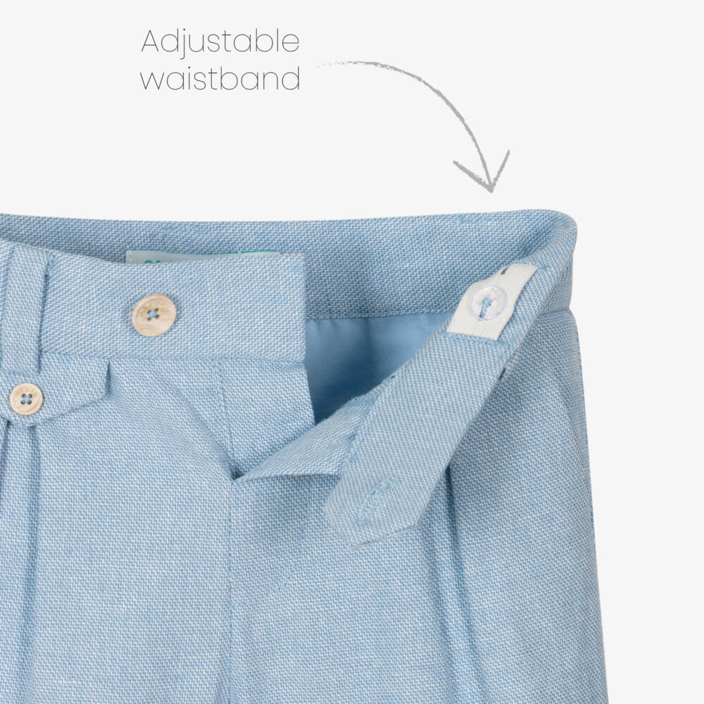 Abel & Lula-Boys Classic Blue Linen Ensemble | Childrensalon Outlet