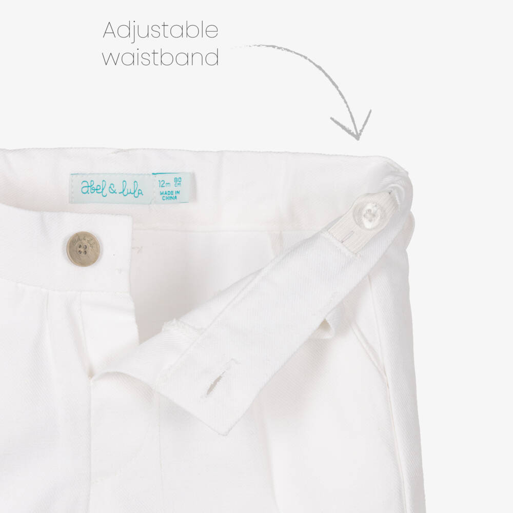 Abel & Lula-Boys Ivory Linen Blend Shorts Ensemble | Childrensalon Outlet