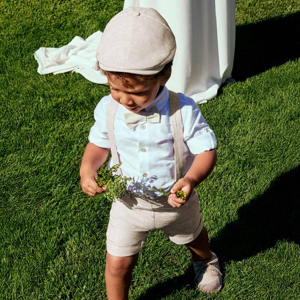 Abel & Lula-Boys Linen Blend Shorts Ensemble | Childrensalon Outlet