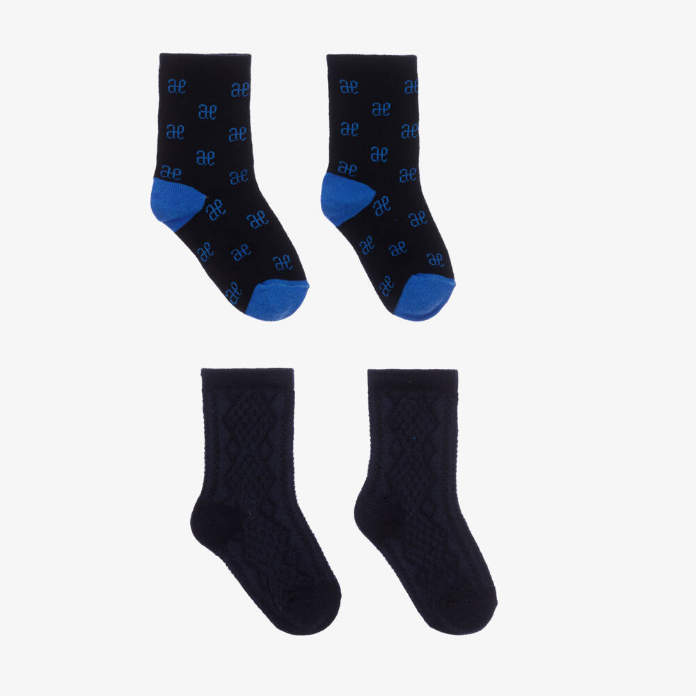 Abel & Lula-جوارب مزيج قطن لون كحلي أطفال ولادي (عدد 2) | Childrensalon Outlet